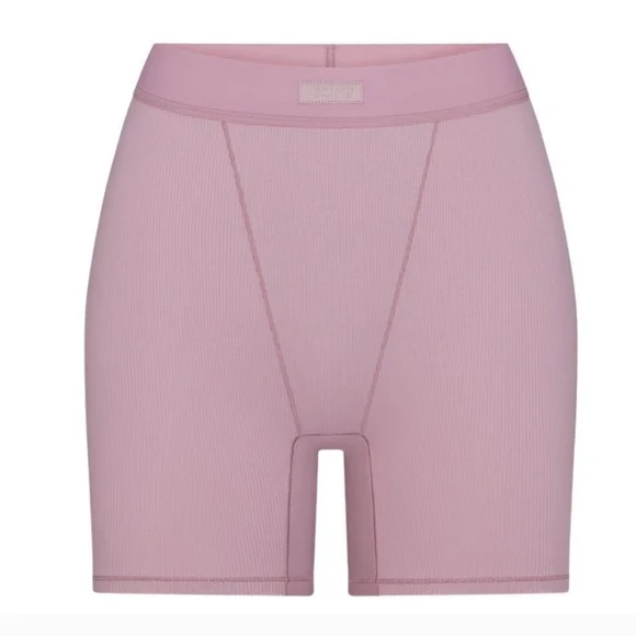 Skims Cotton Rib Boxer Shorts In Dusk - Picture 1 of 11